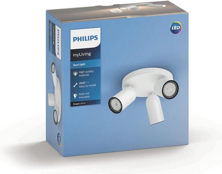 Actual product image Philips Pongee opbouwspot - 3-lichts - wit (GU10)