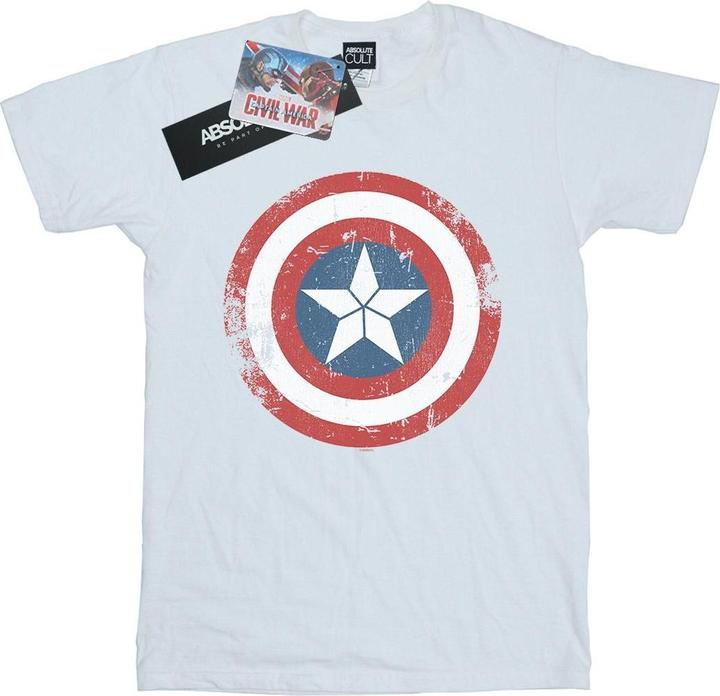 Actual product image Boys Captain America Civil War Distressed Shield T-Shirt (128)