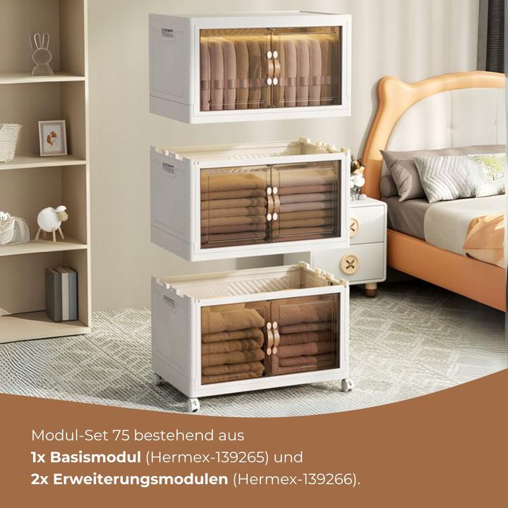 Immagine prodotto Hermex Modul-Set 75 Aufbewahrungsbox Vorratsschrank 1 Basis 2 Erweiterungen (437.25 l)