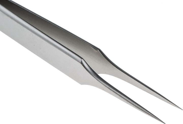Actual product image Lindstrom Stainless Steel Tweezers ESD Protected Acid Resistant, Tip Straight, Fine, 110 mm