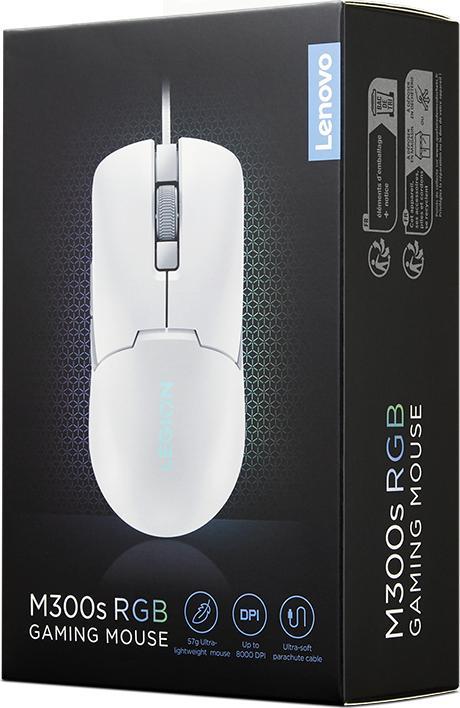 Immagine prodotto Lenovo Accessori mouse da gioco Legion M300s RGB (bianco ghiacciaio) (Cablato)