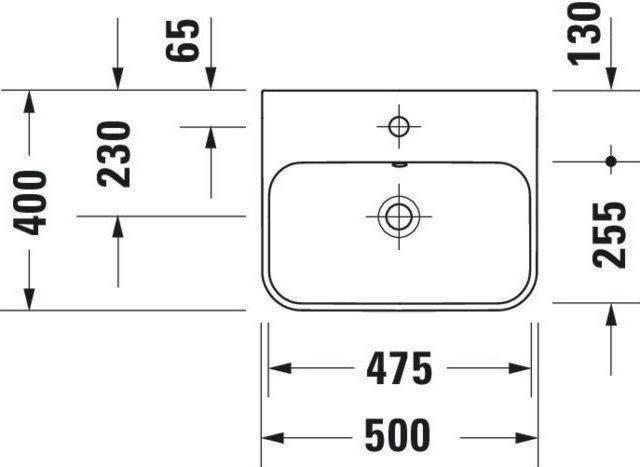 Produktbild Duravit Aufsatzwaschbecken 50 x 40 cm Happy D.2 Plus weiss 2360500000 (400 mm, 500 mm)