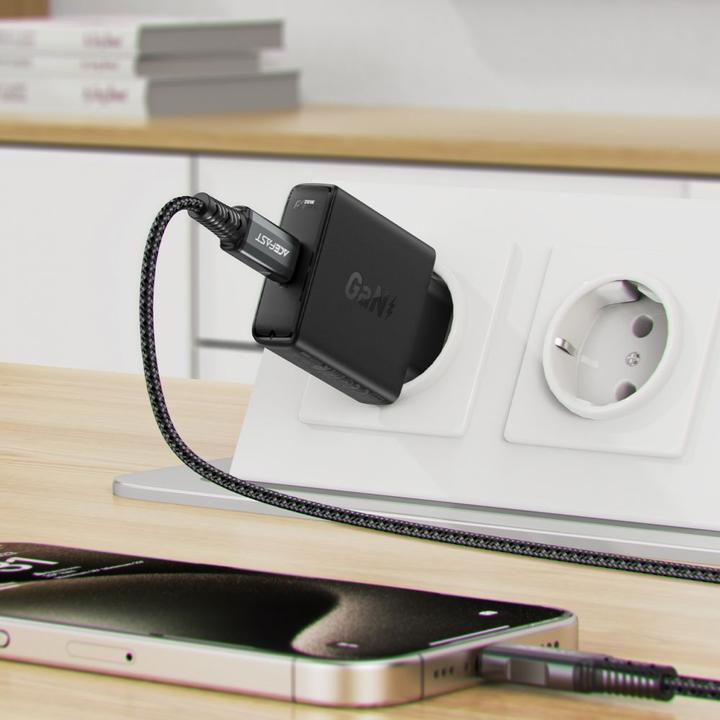 Produktbild Acefast A65 PD 20W GaN USB-C Wandladegerät – Schwarz (20 W)