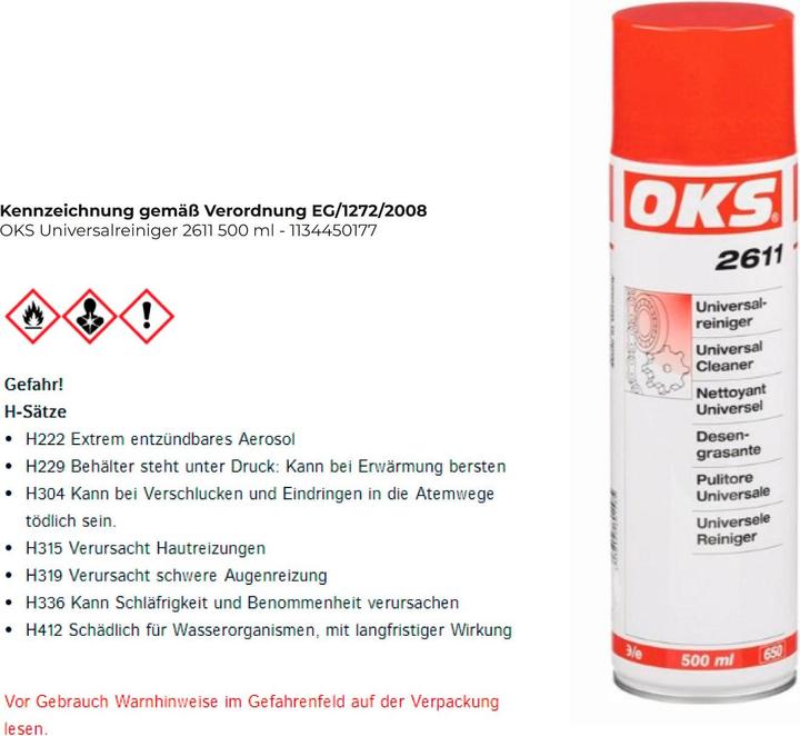 Produktbild Oks Universalreiniger 2611 500 ml