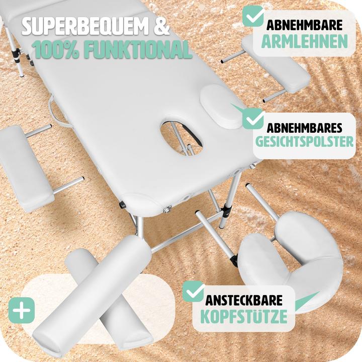 Actual product image tectake Massage table 3 zone with carry back and bolsters