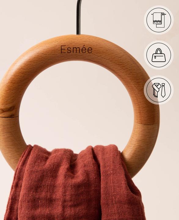 Actual product image Esmée Hanging hanger set of 3 for scarves, bags and bathroom towels (3 x)