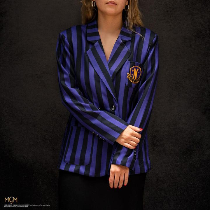 Produktbild Cinereplicas Wednesday Jacke Nevermore Academy Purple Striped Blazer Grösse L (L)