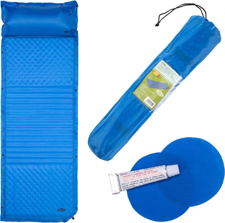 Actual product image Nils Self-inflating mattress with cushion NC4001, blue