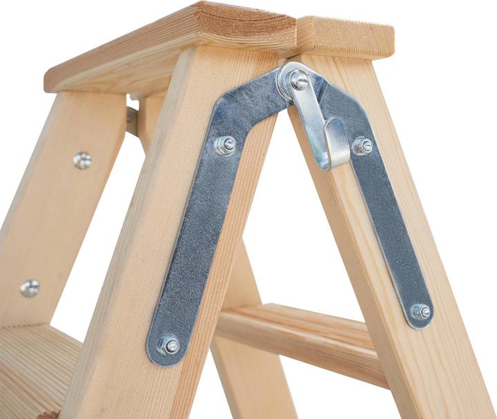 Immagine prodotto Munk Scala a libro a gradini in legno, salita su ambo i lati, 2 x 6 gradini, altezza (Scala doppia, 163 cm)