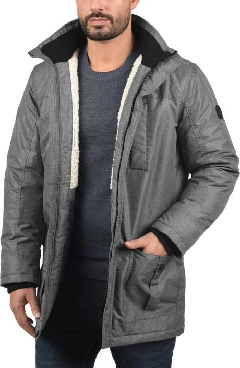 Actual product image Solid Octavus Men's Parka Outdoor Jacket Winter Coat With Teddy Fleece And Fur Hood With Hood (L)