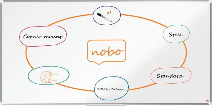 Actual product image Nobo Whiteboard Premium Plus Steel Nano Clean (180 x 90 cm)