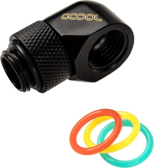 Actual product image Alphacool Icicle L-connector rotatable G1/4 ET on G1/4 IT