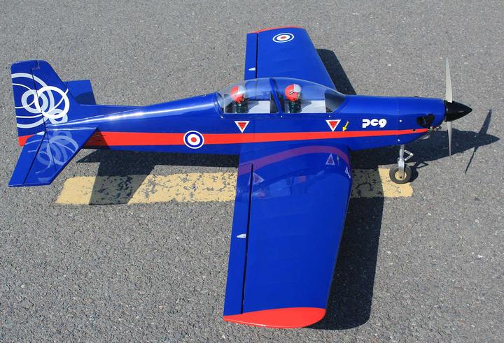 Actual product image Seagull Models ( SG-Models ) Pilatus PC-9 "UK-Airforce" 10cc blau/rot (Aerobatics)