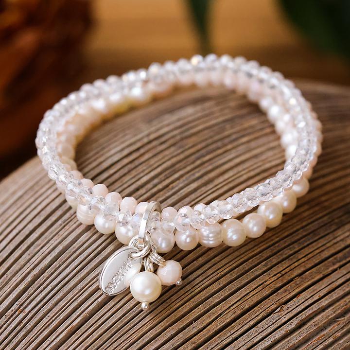 Image du produit Andreani Armband aus echten Süsswasserperlen mit Glas (8 cm, Verre)