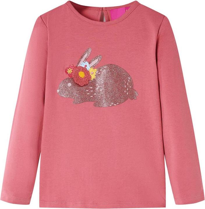 VidaXL Kinder-Langarmshirt Altrosa 104,Material: 95 % Baumwolle. 5 (104)