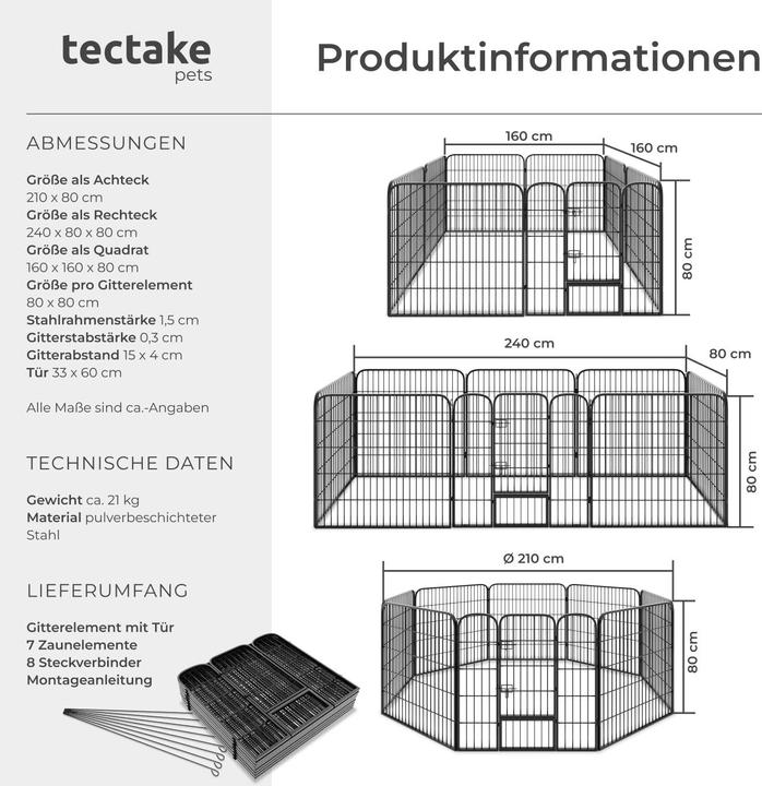 Image du produit tectake Enclos Ajustable