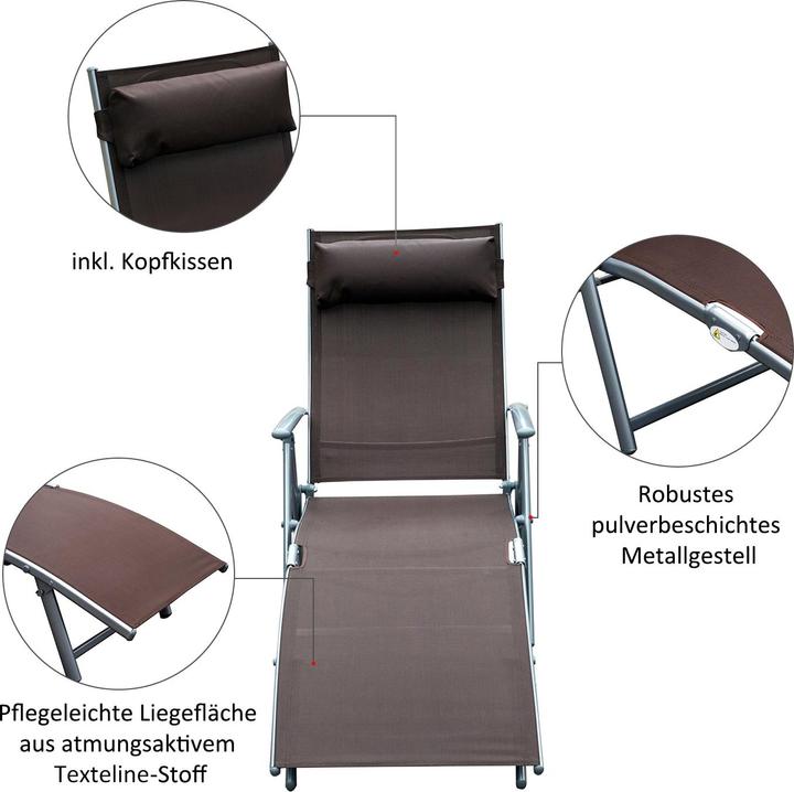 Actual product image Outsunny Garden lounger with cushion (180 cm)