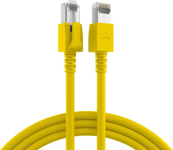Actual product image EFB Elektronik Manufacturer: RJ45 patch cable S/FTP, Cat.6A, VC LED, 2m, yellow The shielded Cat.6A (S/FTP, CAT6a, 2 m)
