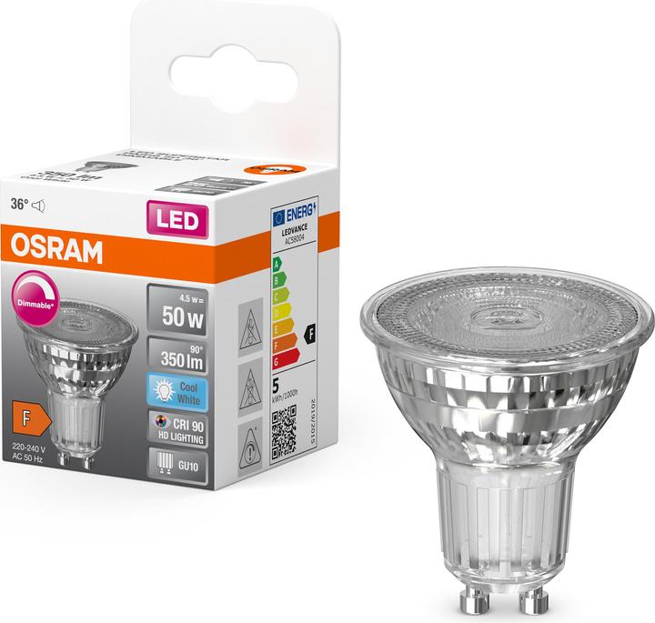 Produktbild Osram Led Superstar Par16 (GU10, 4.50 W, 350 lm, 1 x, F)