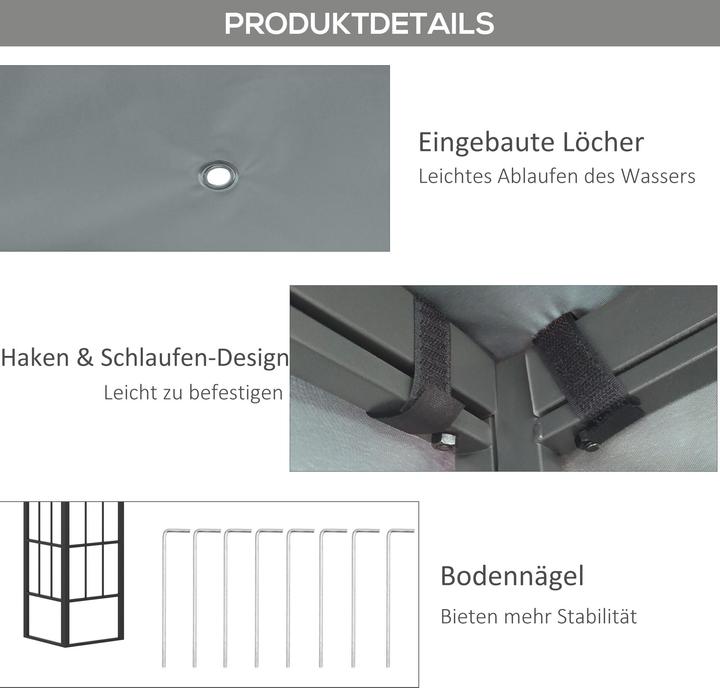 Image du produit Outsunny Pergola avec toit en pente (398 cm, 298 cm)
