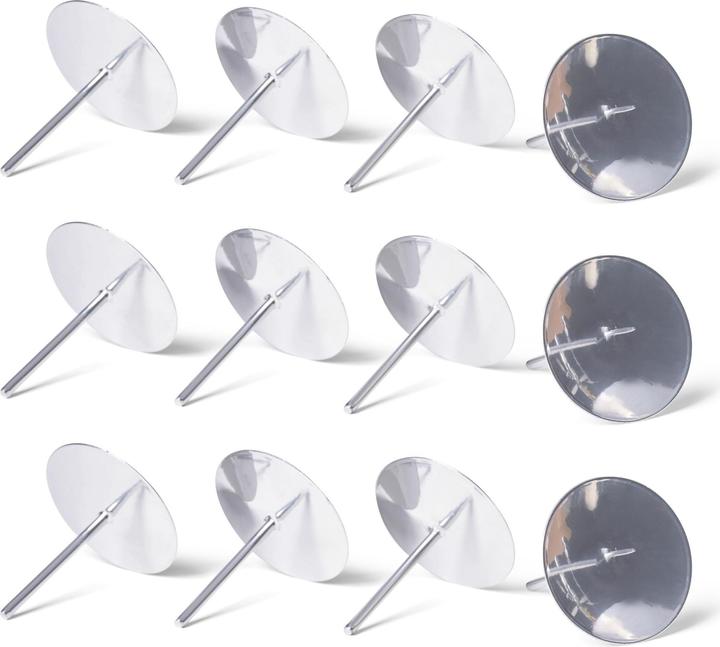 Actual product image Novaliv 12x Candle Pick Spike 10cm SILVER Advent Wreath Advent Candle Holder Candle Plate for Sticking (10 x 10 x 10 cm)