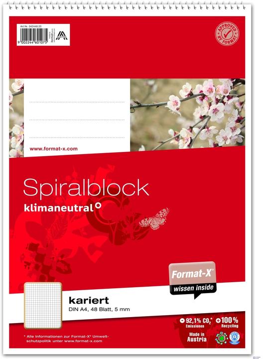 Immagine prodotto Format-x Blocchi a spirale (A4, Quadretti)