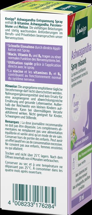Nutritional values and ingredients Kneipp Ashwaganda (1 Piece, Liquid)