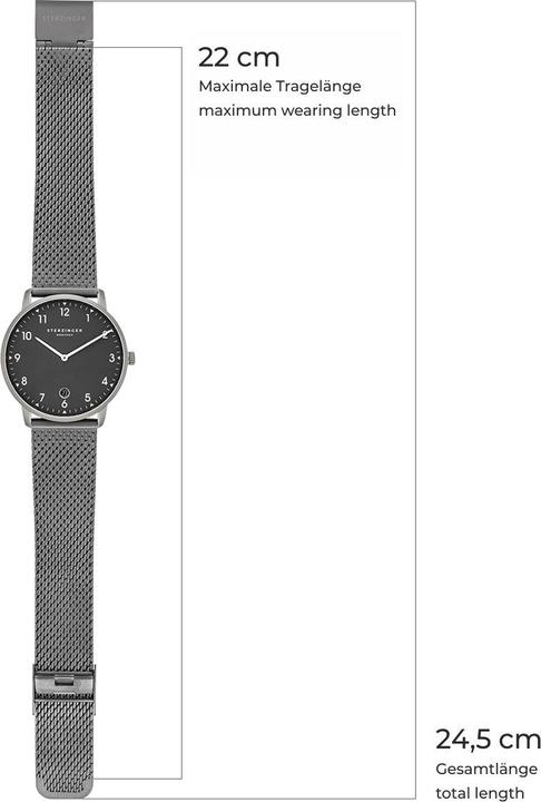 Produktbild Sterzinger Herren Quarzuhr Urban Edelstahl Grau - 30484 (Analoguhr, 38 mm)