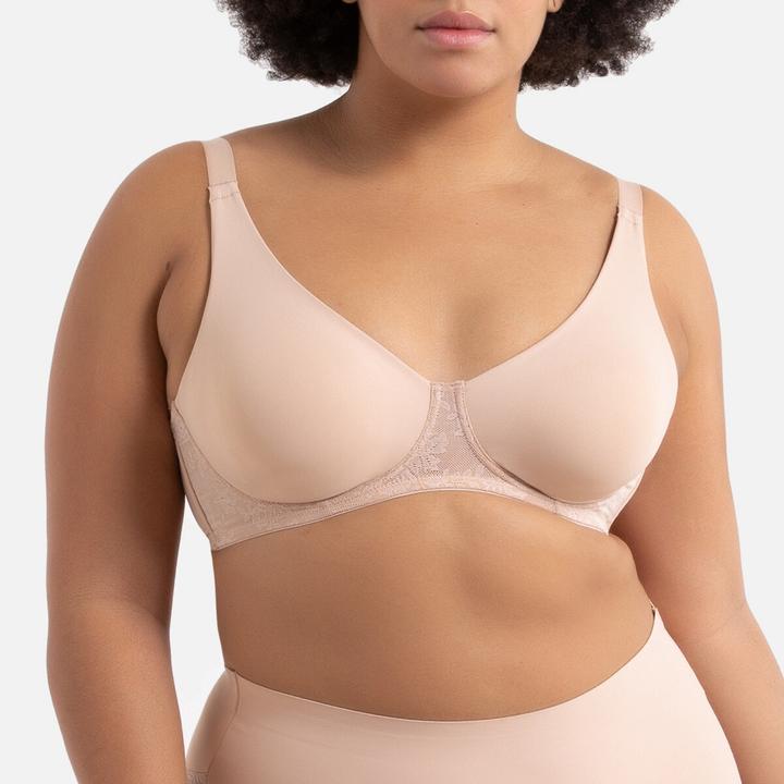 Image du produit La Redoute Collections Soutien-gorge minimiseur en microfibre et dentelle (105 C)
