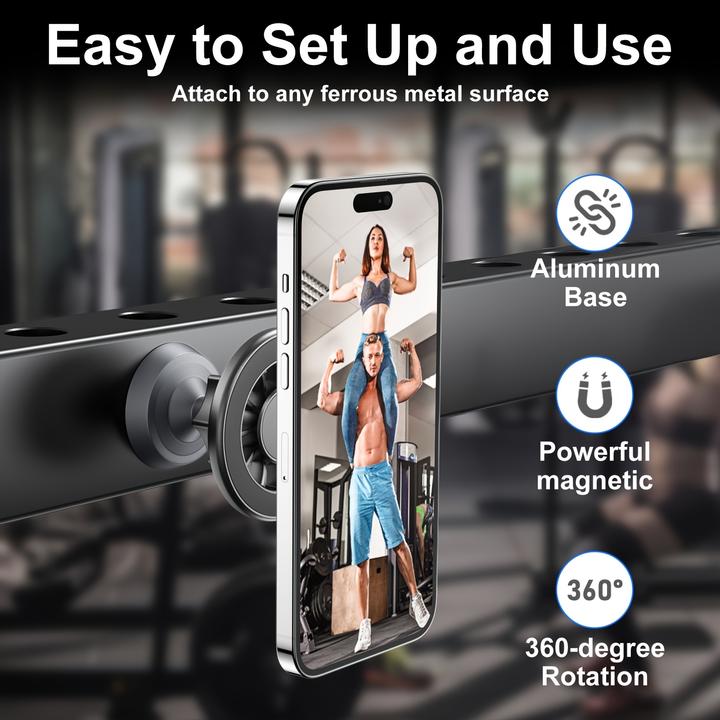 Produktbild PhoneLook MagSafe 360° Magnetischer Telefonhalter mit verstellbarem Magnet für Fitnessstudio oder Metallhalter
