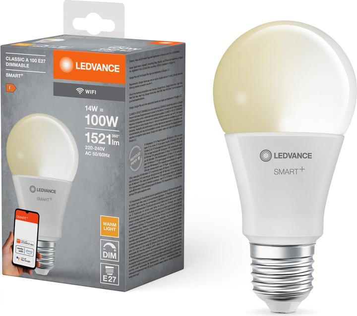Produktbild Ledvance Smart+ Wifi Classic (E27, 14 W, 1521 lm, 1 x, F)