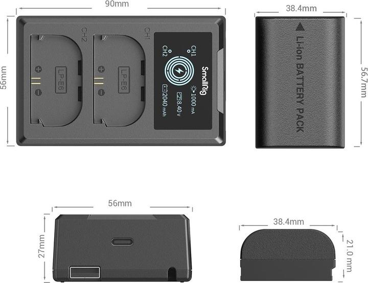 Actual product image SmallRig LP-E6NH Camera Battery and Charger Kit 3821 (Camera battery)
