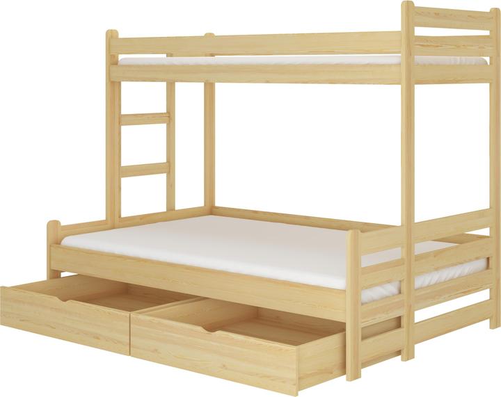 Image du produit ADRK Furniture Lit superposé triple avec matelas BENITO 200x80 (200 x 80 cm)