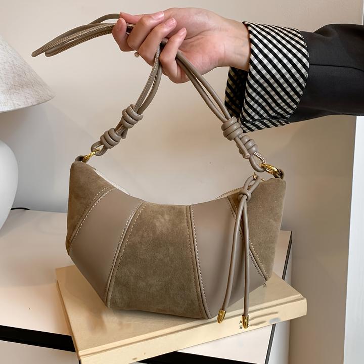 Immagine prodotto Only-Bags.Store Mode Umhängetasche, Wildlederimitat &, einfarbig, Reissverschluss, Innenfutter aus Stoff, bemalter