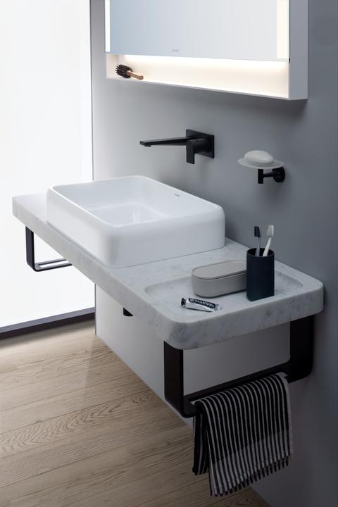 Actual product image Duravit Single lever basin mixer Tulum concealed, projection 171mm black matt