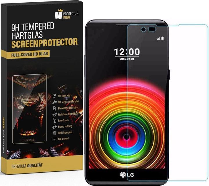 Actual product image Protectorking 1x real tempered 9H armoured glass 3D CLEAR (1 Piece, LG X Power)