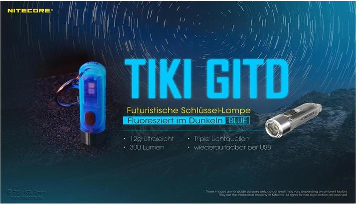 Actual product image Nitecore Tiki Gitd (5.50 cm, 300 lm)