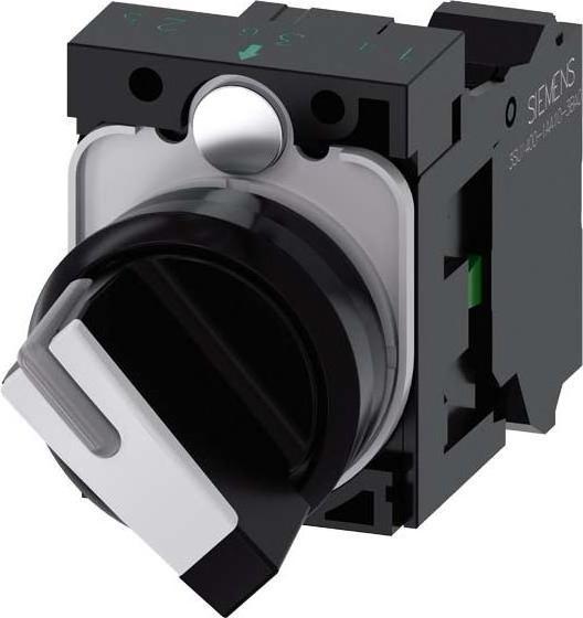 Image du produit Siemens Commutateur sélecteur 22mm noir blanc O-I 1NO