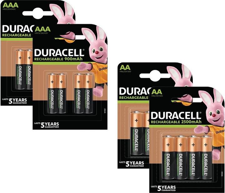 Duracell Voorgeladen AA / AAA 2 x 8 Packs (16 Pcs., AA, AAA)