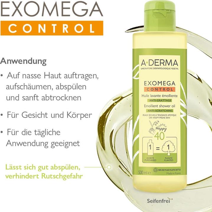 Image du produit A-Derma EXOMEGA CONTROL Huile nettoyante émolliente huile (Huiles, 500 ml)