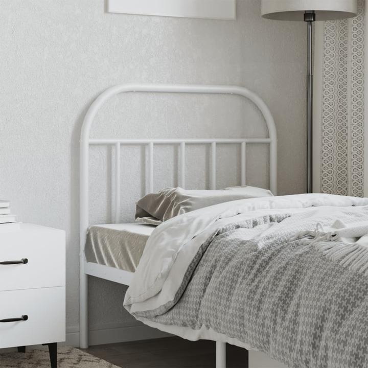 Immagine prodotto VidaXL Kopfteil Metall Weiss 90 cm, Farbe: Weiss (95 x 3 x 100 cm)