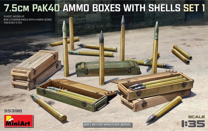 Actual product image Mini art 7.5cm PaK40 Ammo Boxes w/Shells Set 1