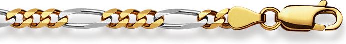 Image du produit Natsumi Schmuck Collier en or jaune 18K/750 Figaro 3.6mm (750, Or jaune 18 K 750, Or blanc 18 K)