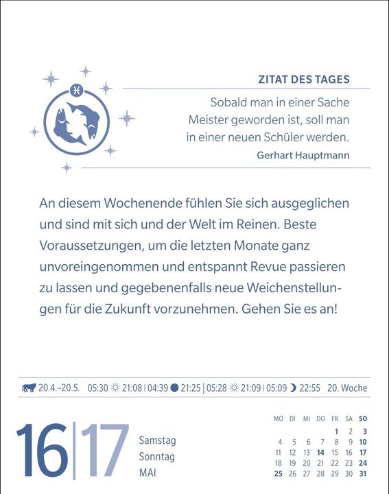 Actual product image Harenberg Fische Sternzeichenkalender 2026 - Tagesabreisskalender - Ihr Horoskop für jeden Tag (Hardcover, German)