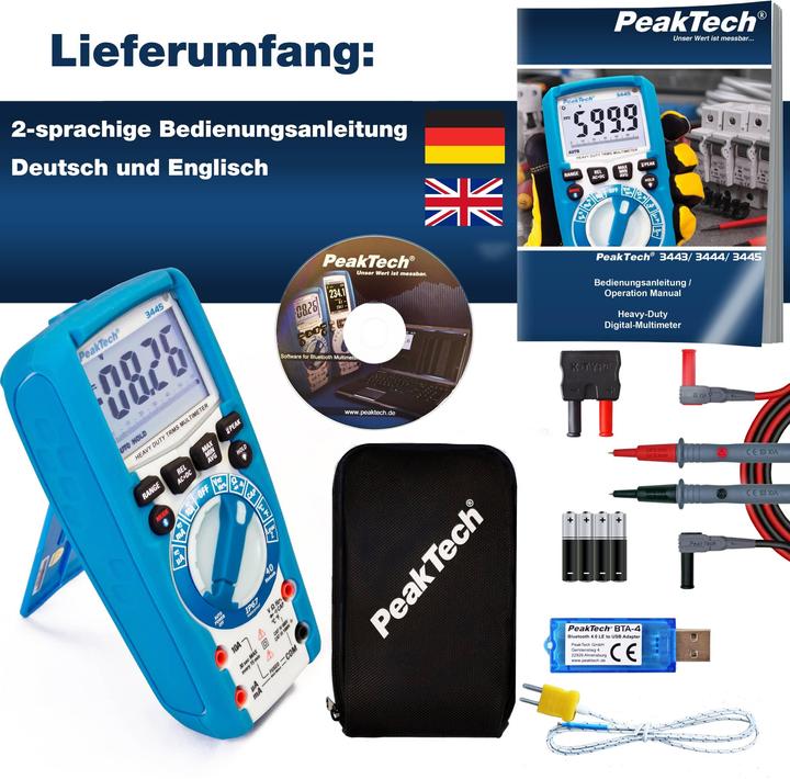 Actual product image Peaktech P 3445 True RMS digital multimeter (CAT III 1000V, CAT IV 600V)