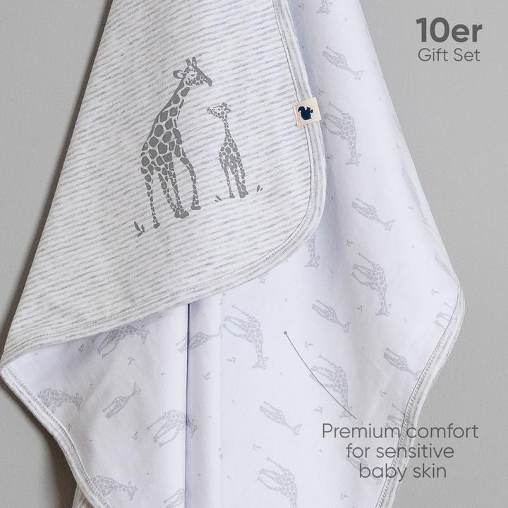Actual product image TotsTale Premium 10-Piece Organic Cotton Gift Set - Newborn Essentials (50, 56, 62, 68)