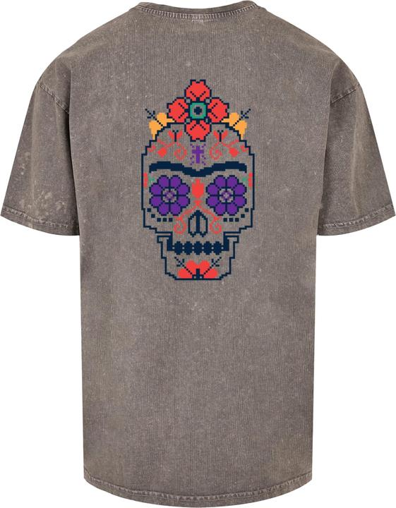 Produktbild Merchcode Frida Kahlo - Pixels viva la vida Acid Washed Heavy Oversize Tee - 118139 (L)
