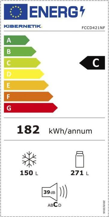 Etichetta energetica Kibernetik Foodcenter FCCD421NF - Schwarz, Energieeffizienzklasse (421 l)