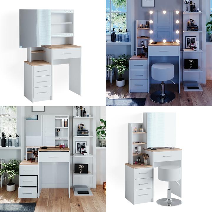 Actual product image Vicco Conrada with stool and lighting (80 x 36 x 131.5 cm)
