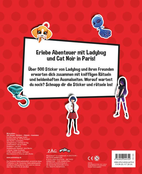 Produktbild Panini Miraculous 500 Sticker - Block mit 8 Stickerseiten (500 St